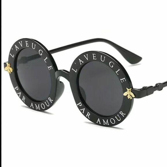 NWT. Stylish round frame glasses with a cute bee emblem SUV protection. main image 7